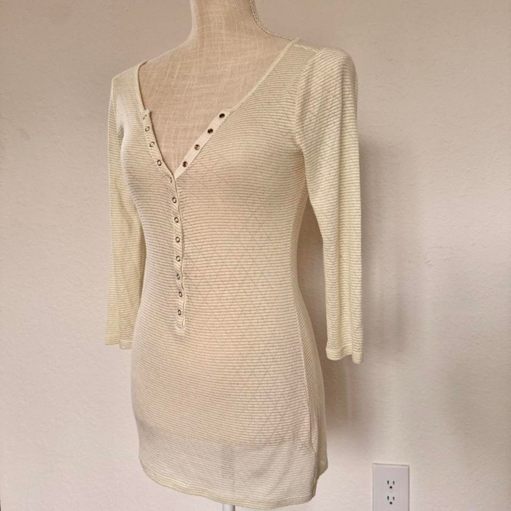 Free People Ribbed Henley Top